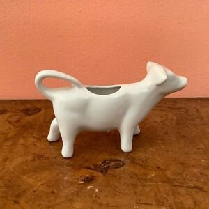 Vintage Small Ceramic Cow Creamer Solid White